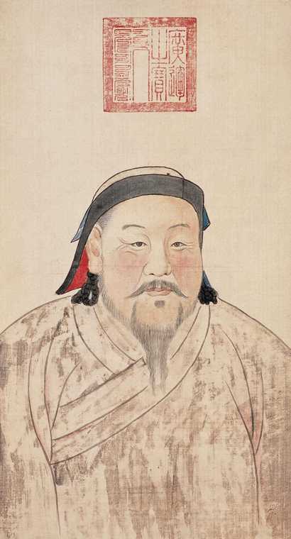 佚名 元世祖像 立轴